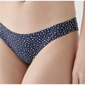 J Crew Hipster bikini bottom dots Retro Sz XXL Navy Blue NWT